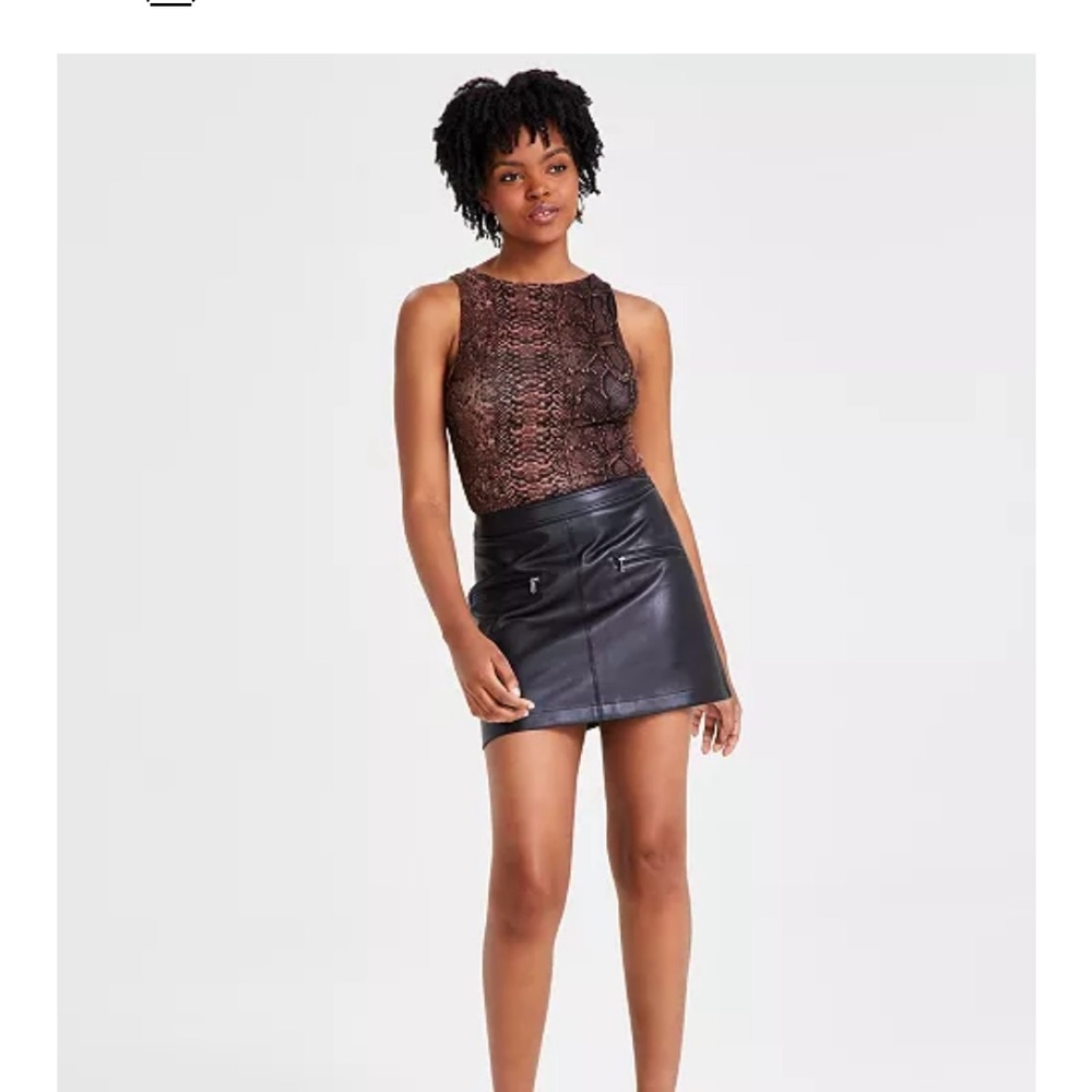 Bar III Blue Asymmetrical Pencil Mini Skirt
